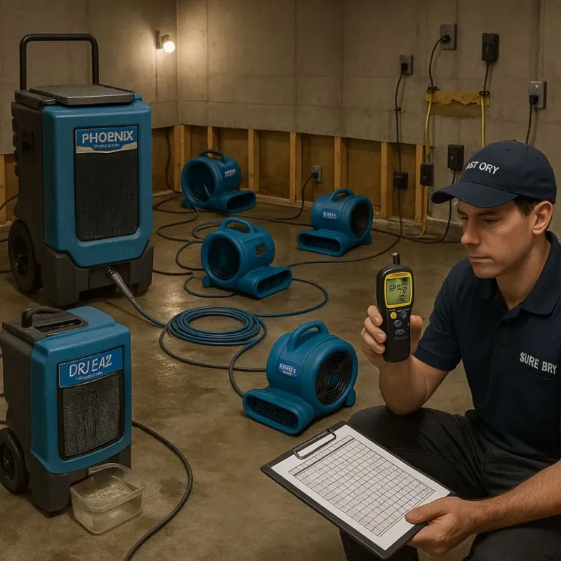 Structural Drying and Dehumidification process in Labadieville, LA